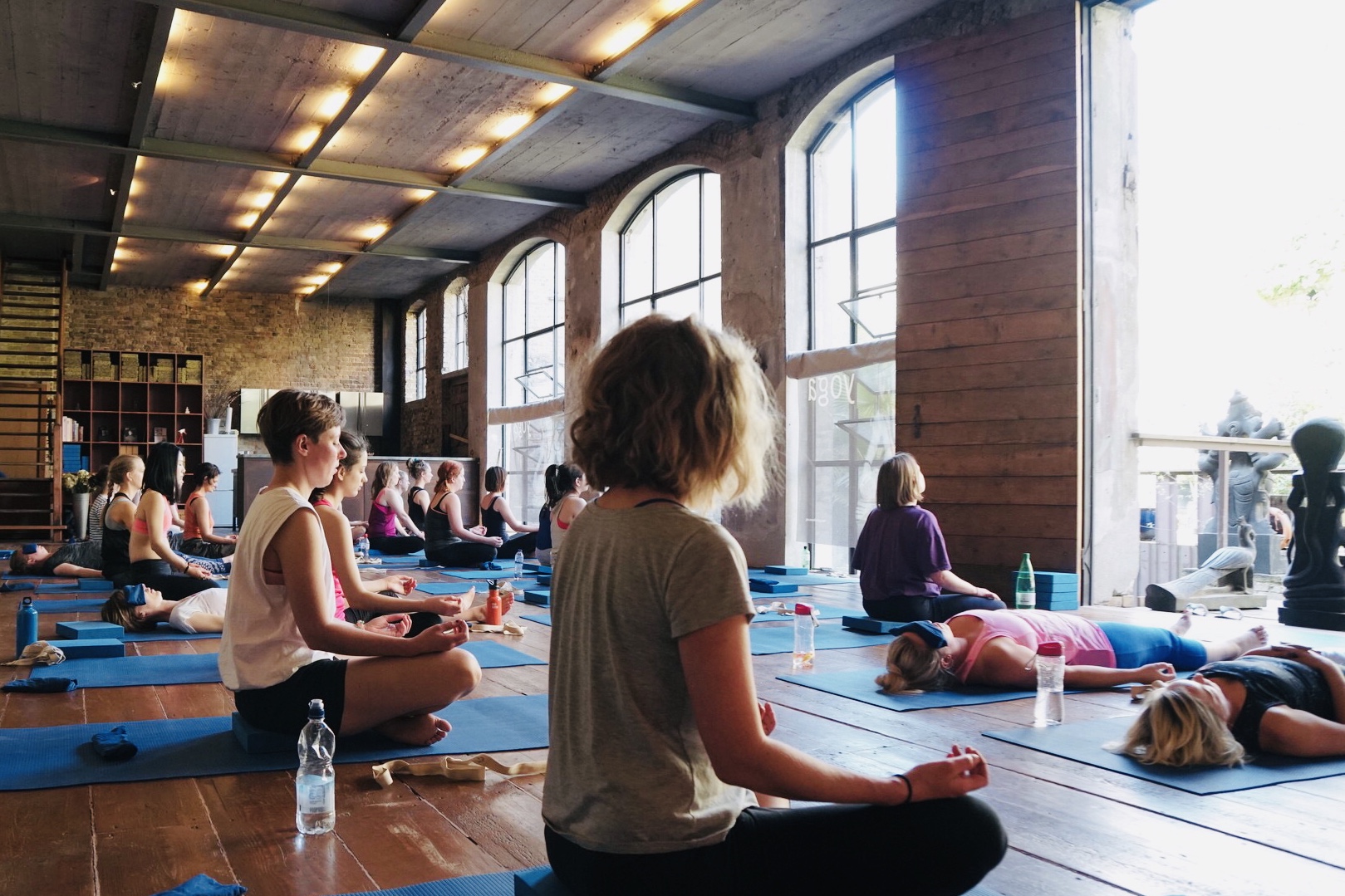 Postnatal yoga class